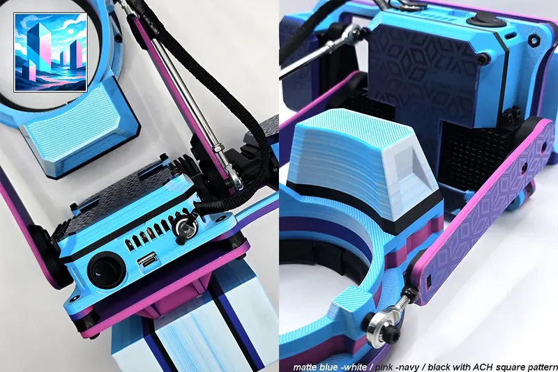 Blue White Pink Black